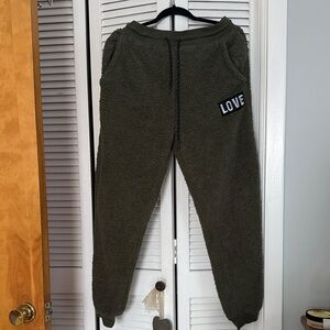 No Boundaries Olive Green Fleece Joggers